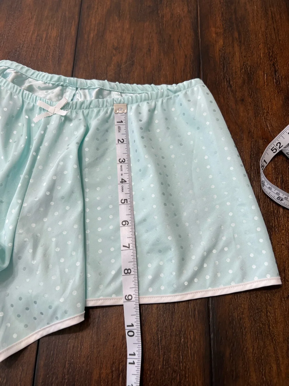 KATE SPADE Women’s Aqua Polka Dot “Mrs.” Pajama Set Cami & Shorts Size Small